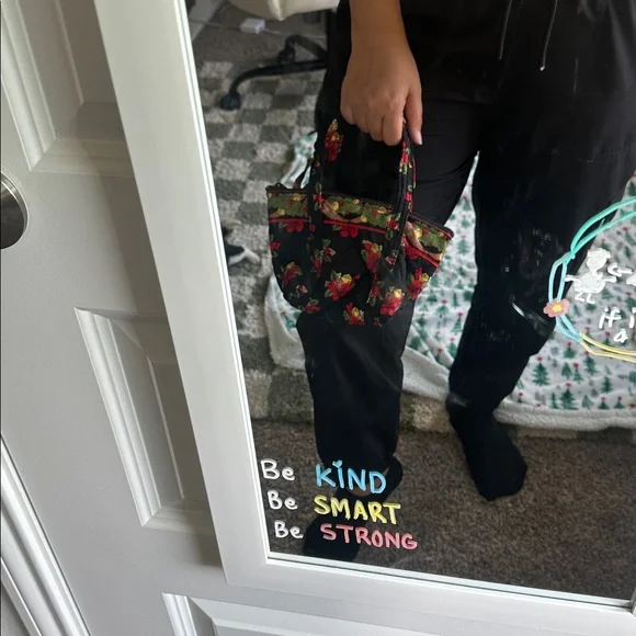 Vintage Vera Bradley Hens & Holly Quilted Mini Tote Handbag Retired Christmas - Picture 4 of 4